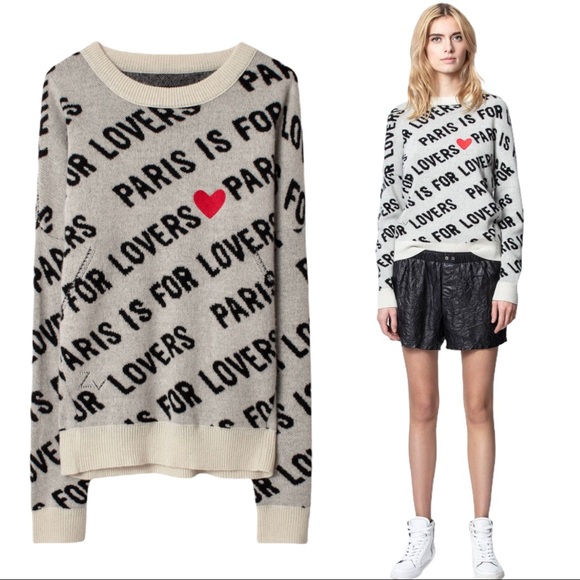Zadig & Voltaire Sweaters - Zadig & Voltaire Anouk Val Sweater Pullover Paris is for Lovers L